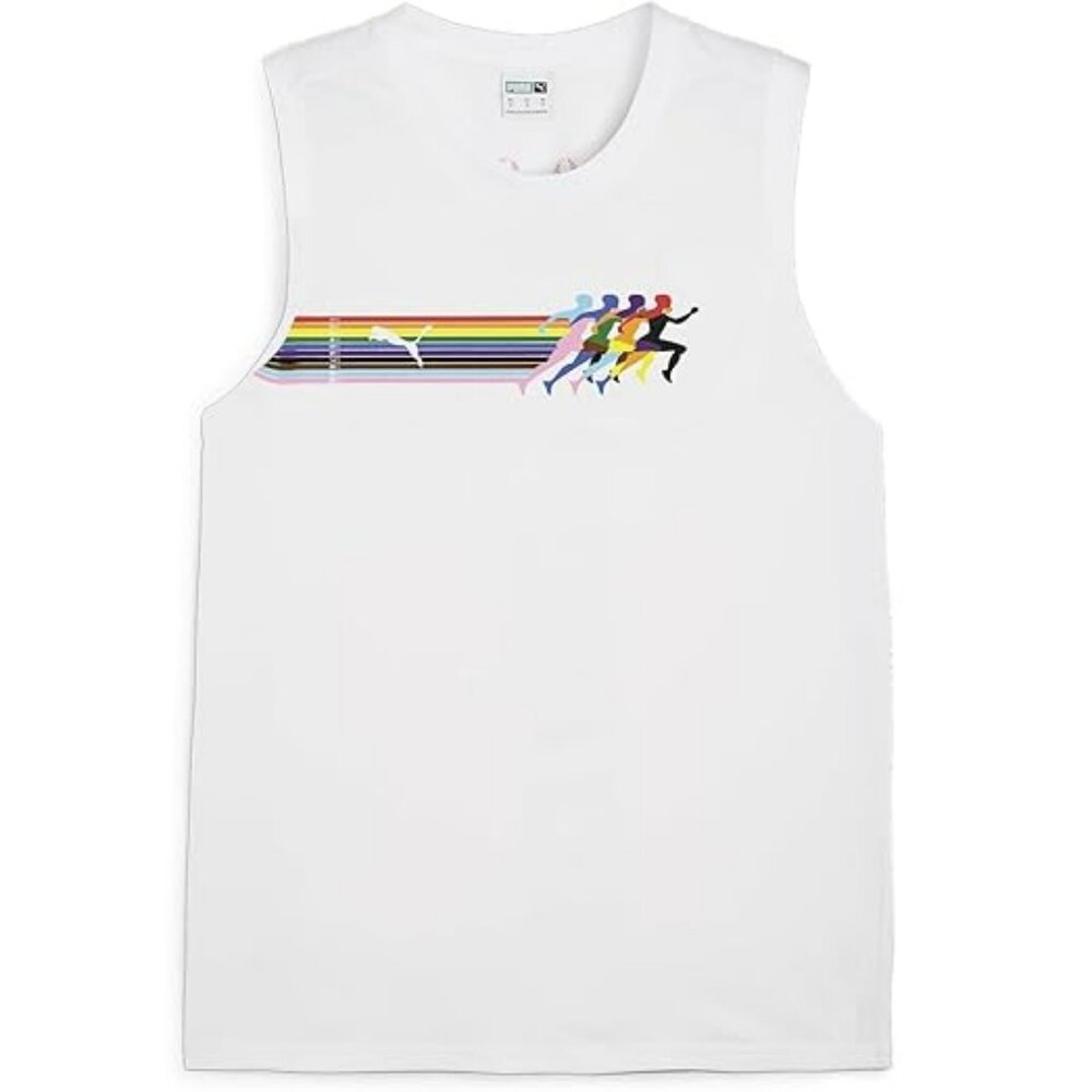 NWT PUMA Love Marathon Men's Performance Tank Top – White 2XL Sleeveless Tee